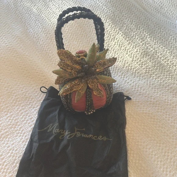 Mary Frances Pink and Green Embellished Decorative Handbag - Picture 2 of 5